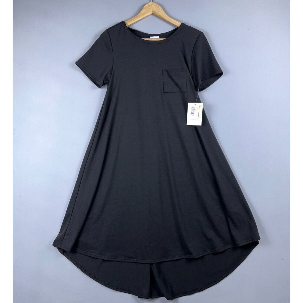 NWT LuLaRoe Carly Swing Dress Womens Size X Small Simply Comfortable Black